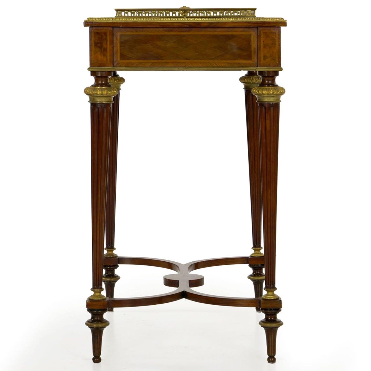 Neoclassical French Marquetry Wine Serving Accent Table by Paul Sormani & Fils
