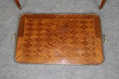 French Marquetry Louis XVI Style Bronze Mounted Two Tier Dessert Table