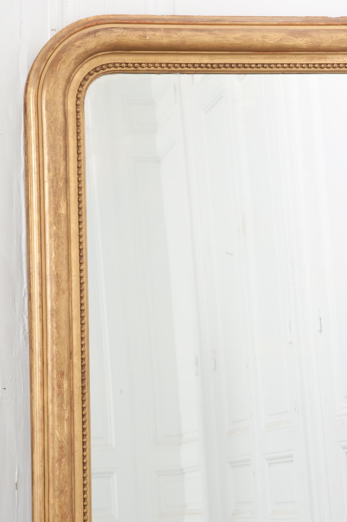 French Massive Gold Gilt Louis Philippe Mirror In Good Condition In Baton Rouge, LA