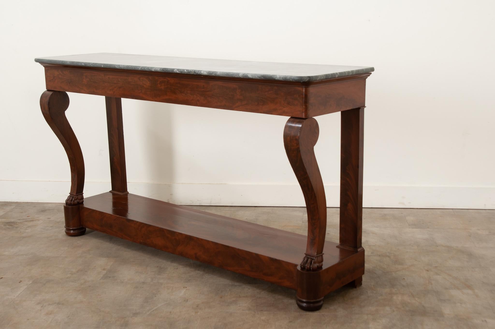 French Massive Mahogany Restauration Console For Sale 5