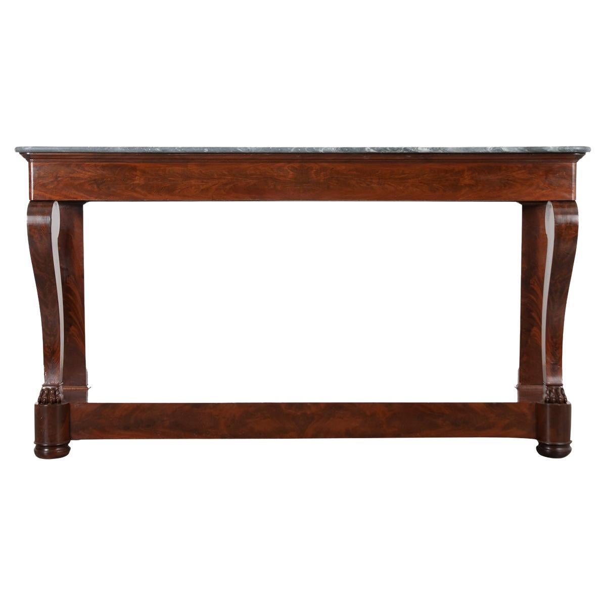 French Massive Mahogany Restauration Console For Sale