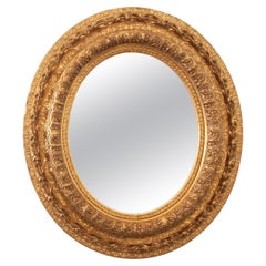 French Massive Napoleon III Giltwood Oval Mirror