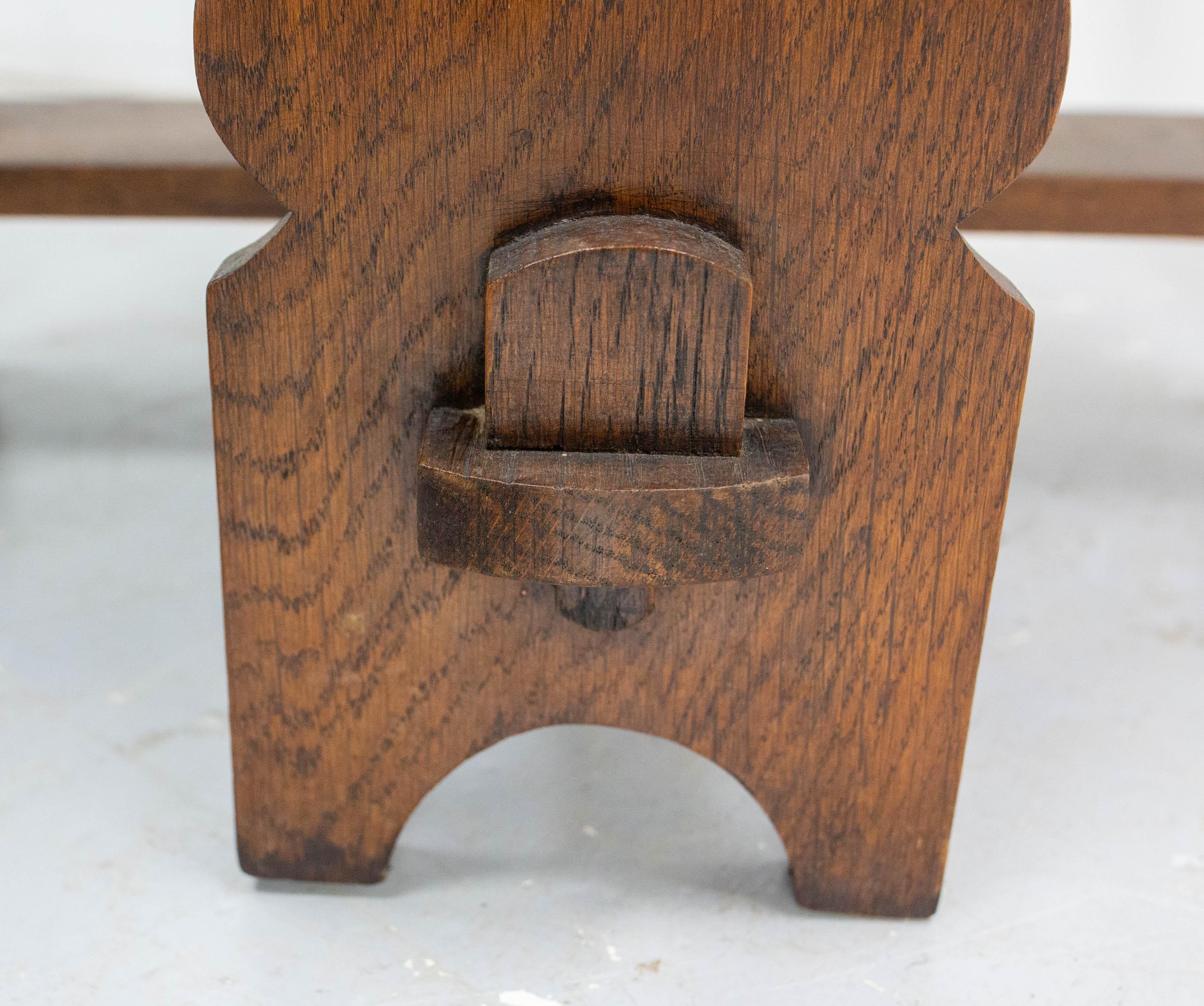 French Massive Oak Table Sellette Side Table or Coffee Table, circa 1940 For Sale 2