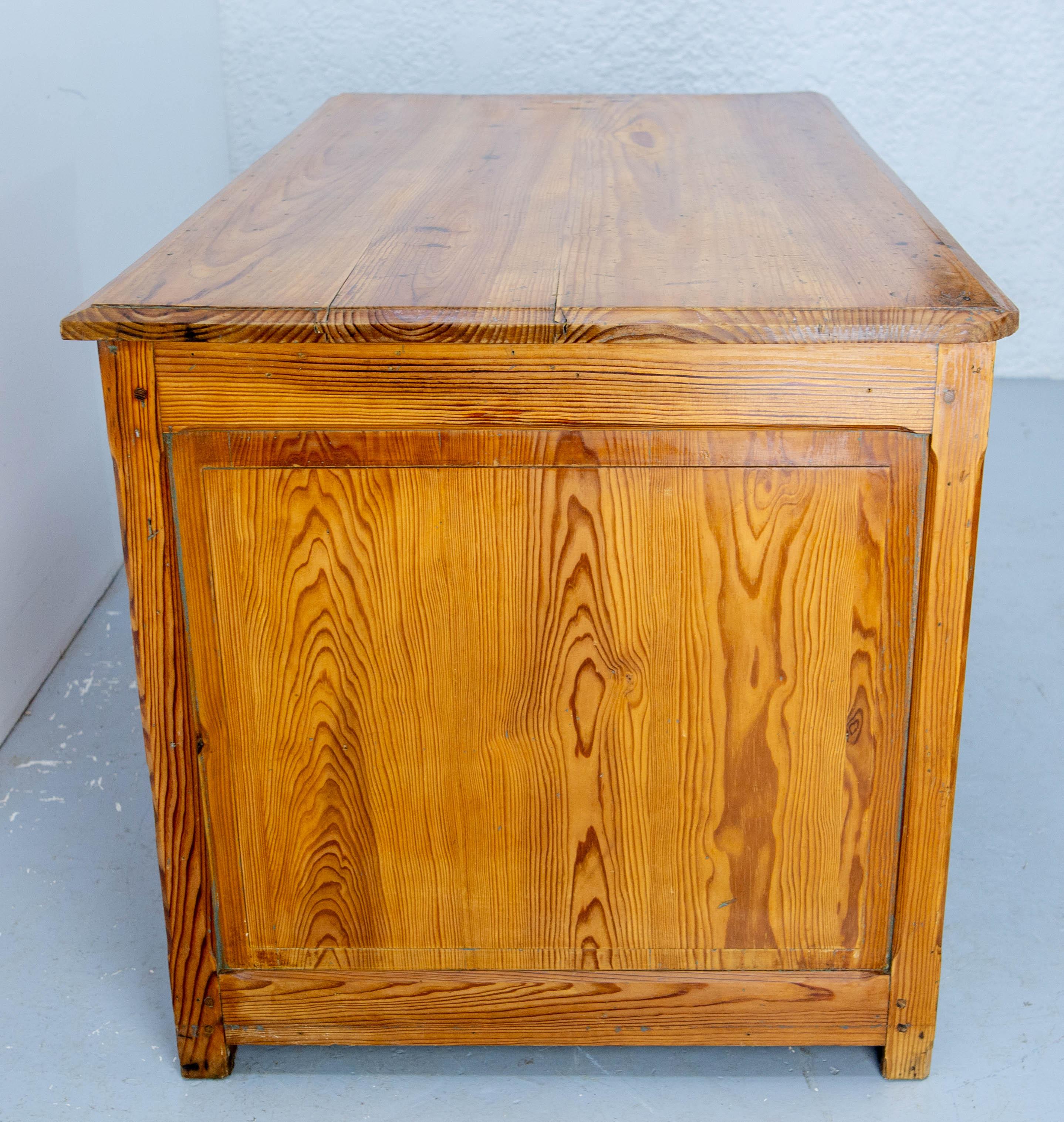 20th Century French Massive Pine Desk circa 1950 For Sale