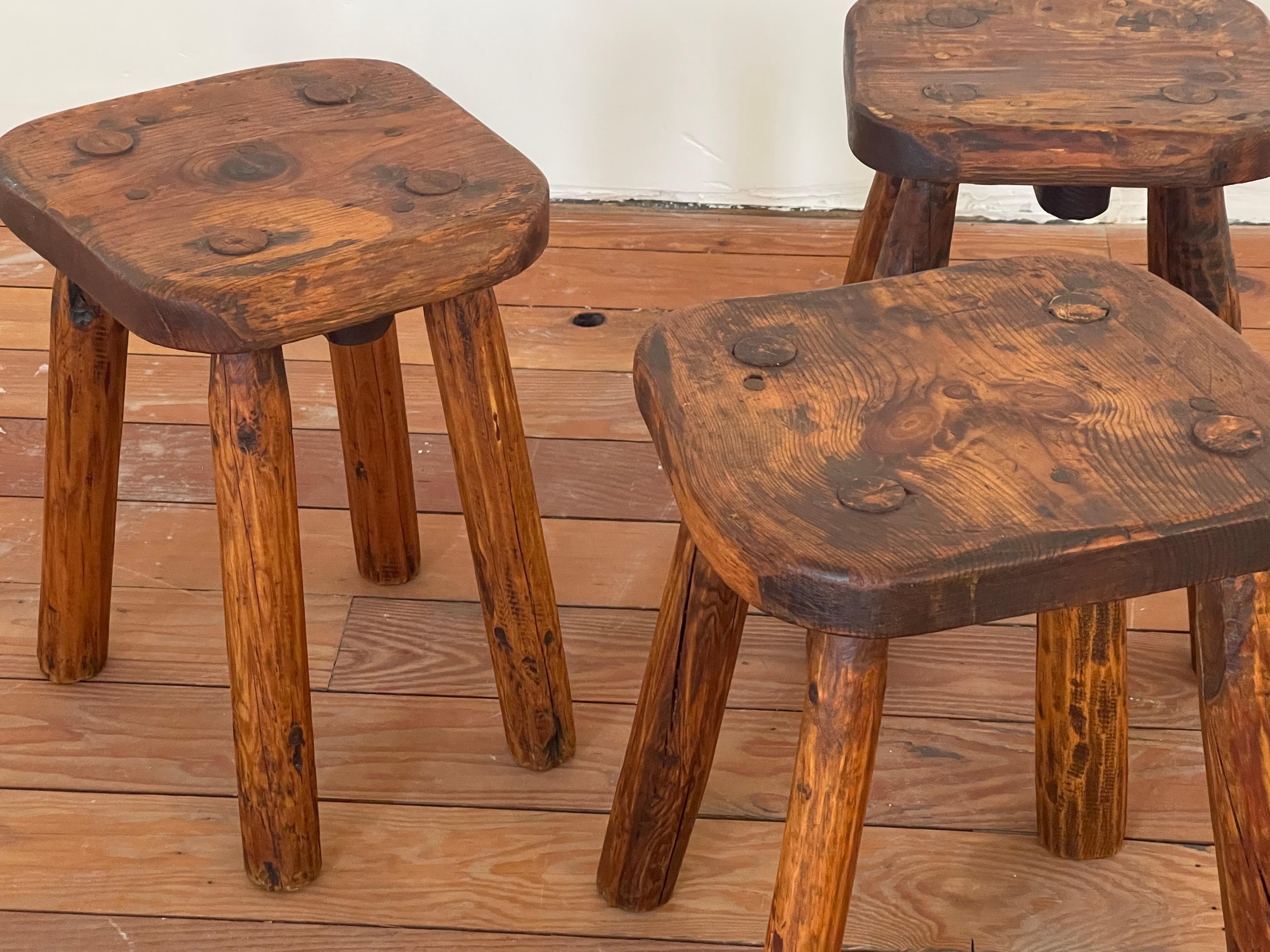 Oak French, Massive Wood Stools For Sale