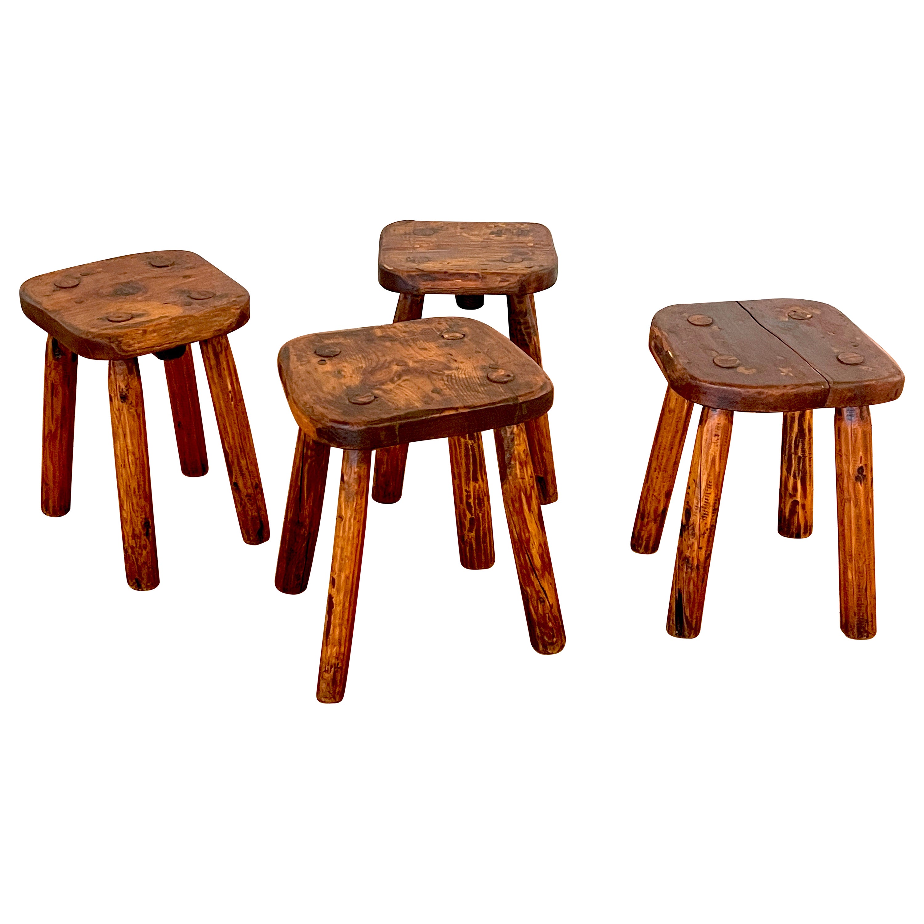 Taburetes franceses de madera maciza