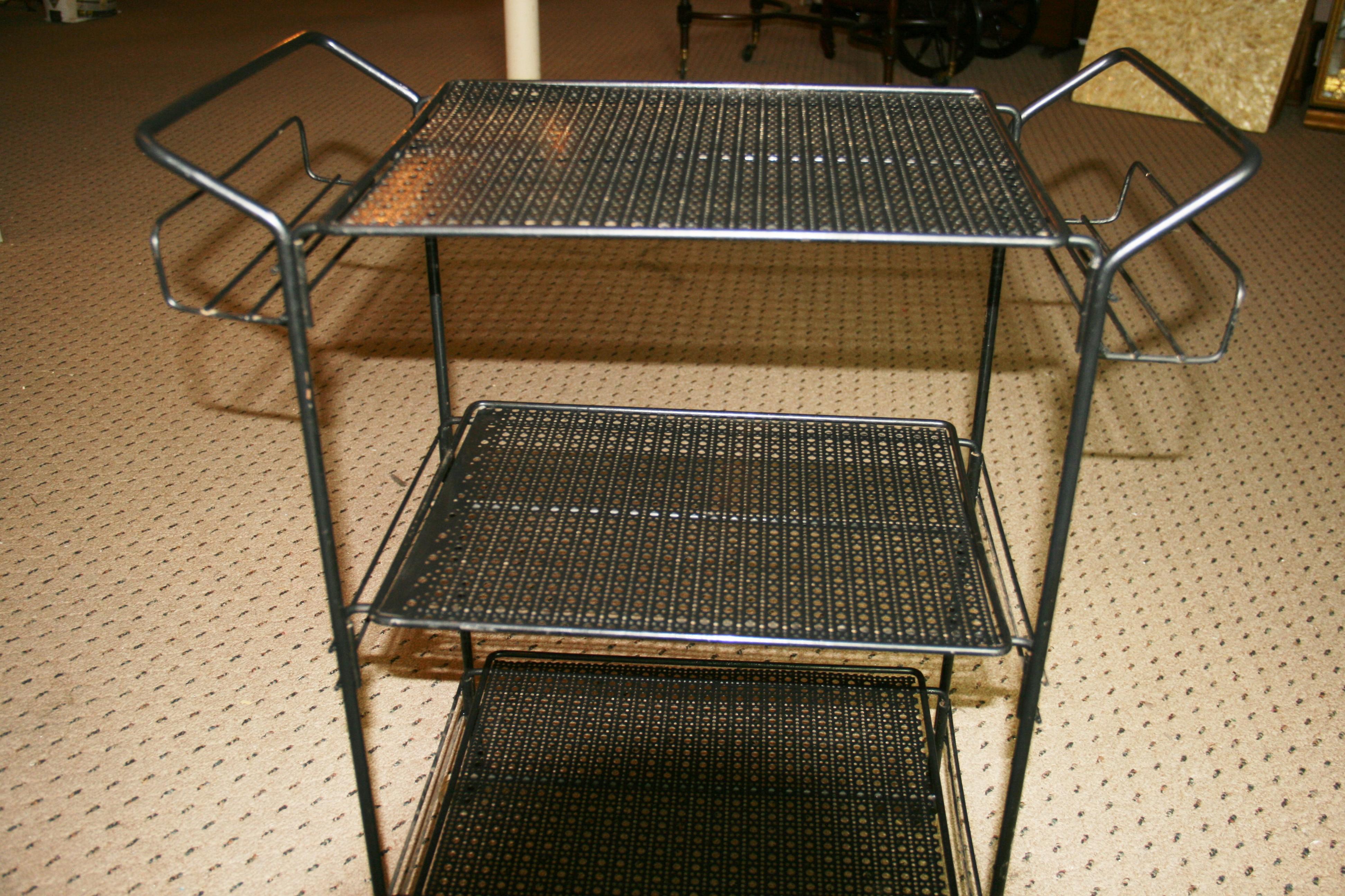 French Mathieu Mategot Style Serving Cart 1960's For Sale 4