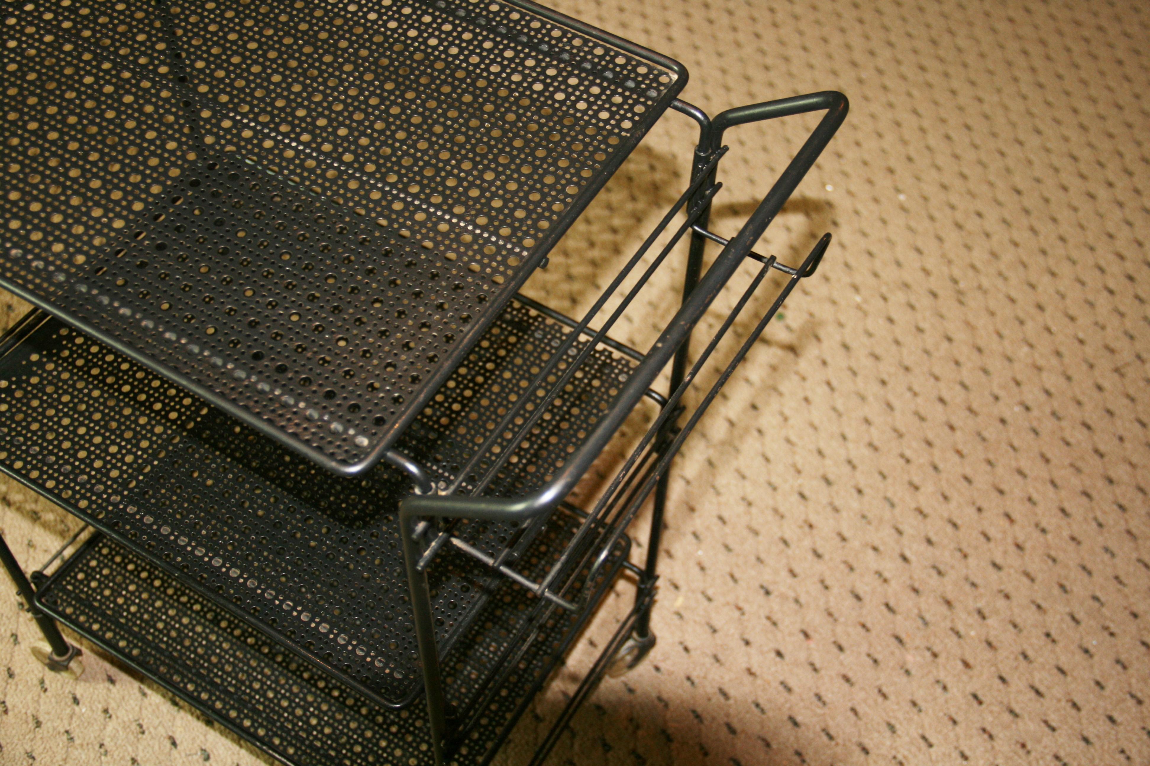 Mid-20th Century French Mathieu Mategot Style Serving Cart 1960's For Sale