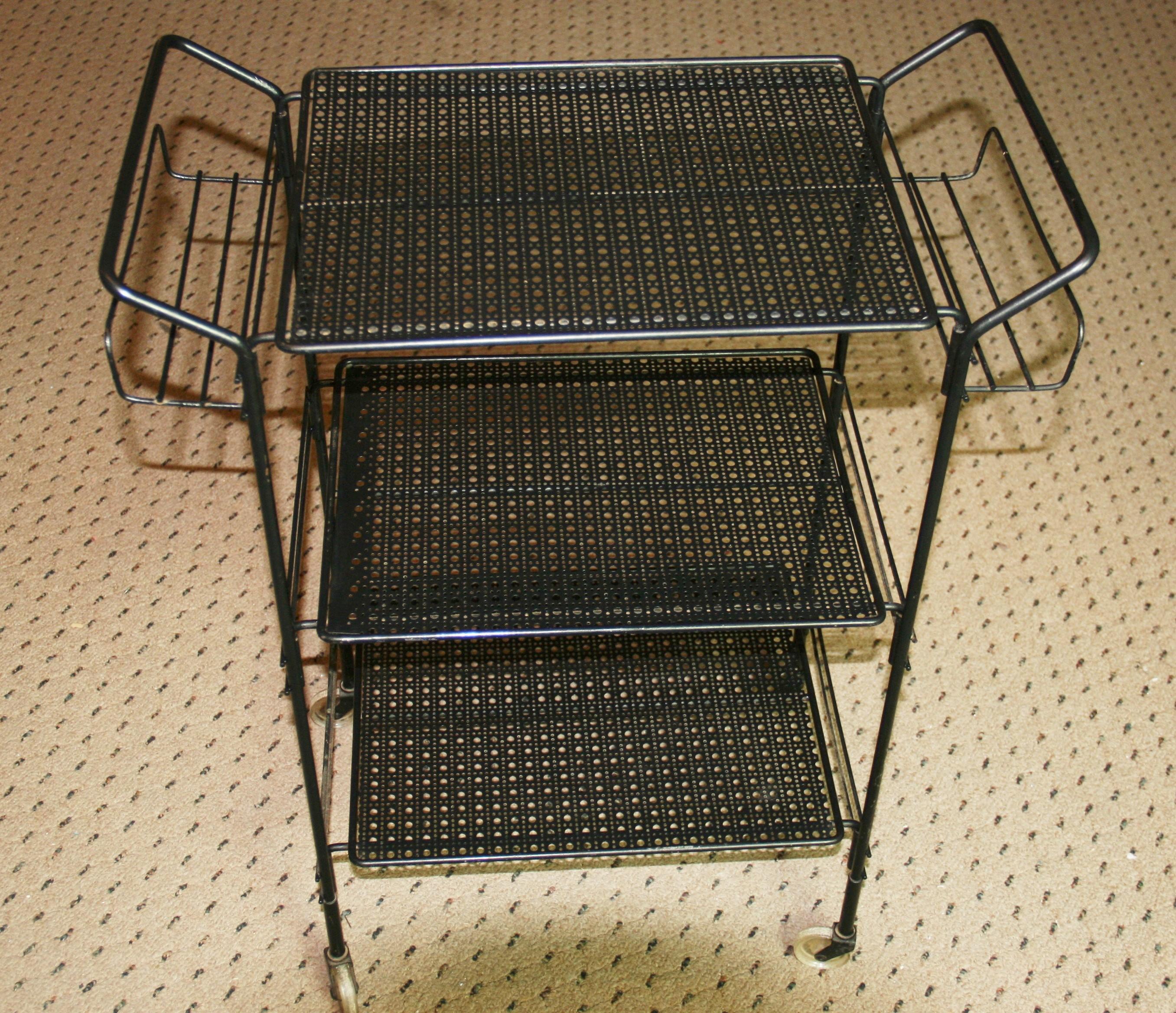 French Mathieu Mategot Style Serving Cart 1960's For Sale 1