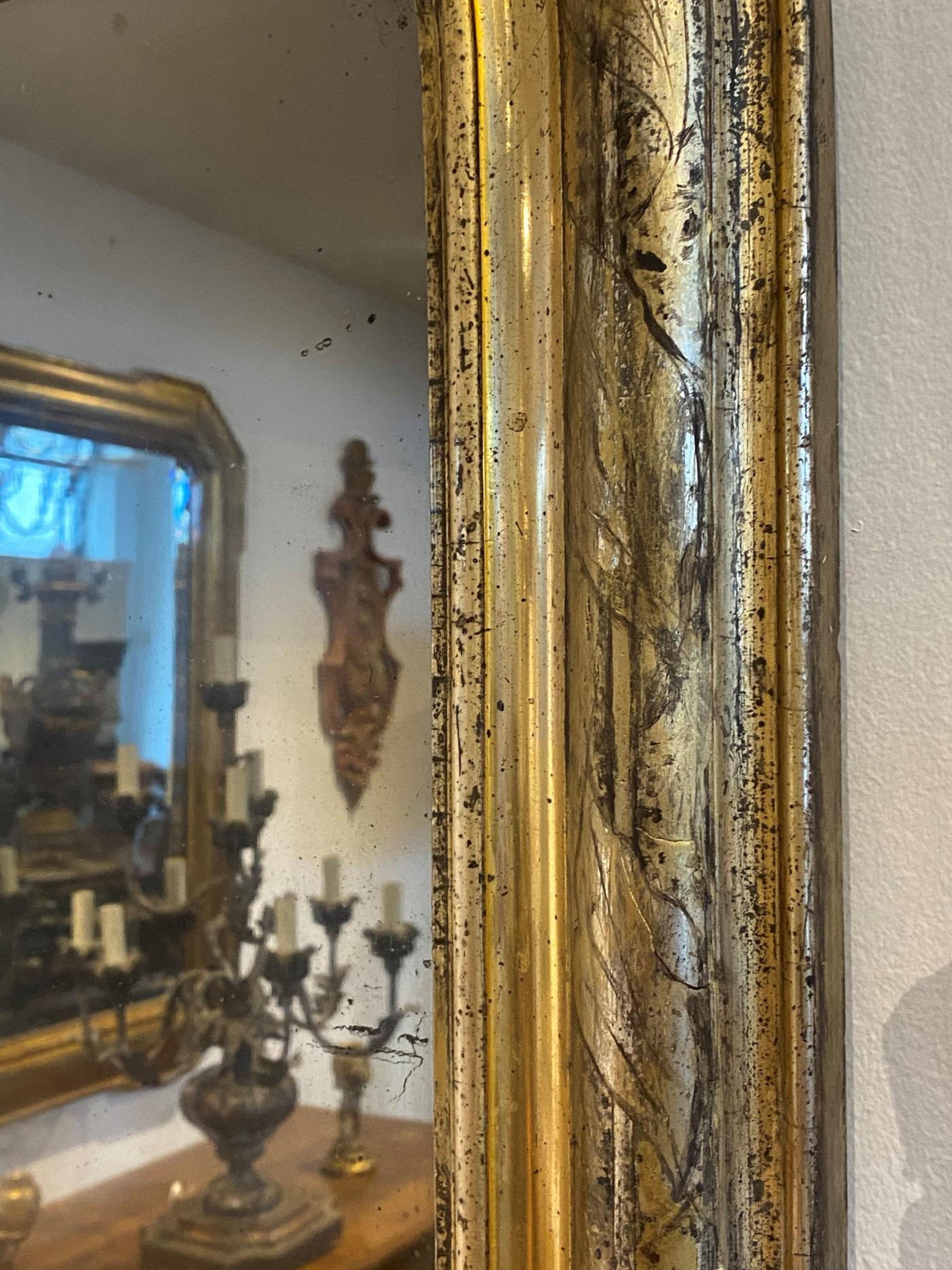 XIX secolo Specchio francese in legno dorato della Mecca - CIRCA 1850 in vendita