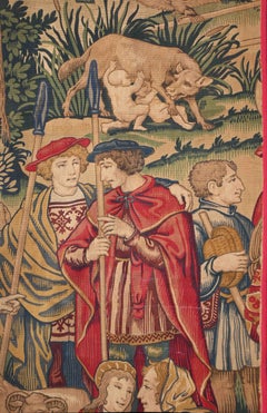 French Mediaval antique Tapestry 19th century - L135xH270 cm - N° 1589