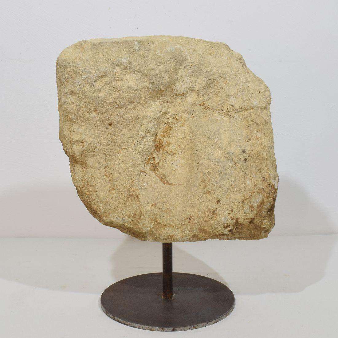 18th Century and Earlier French Medieval Carved Stone Fragment Depicting A Dragon/ Mythical Figure For Sale