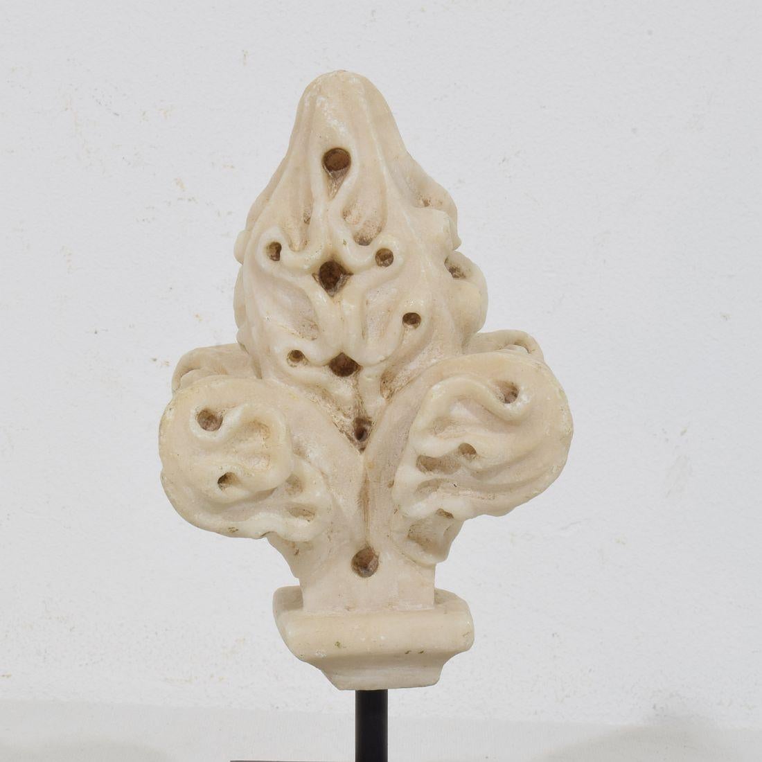 French Medieval Gothic Carved Alabaster Architectural Fragment/ Finial 6