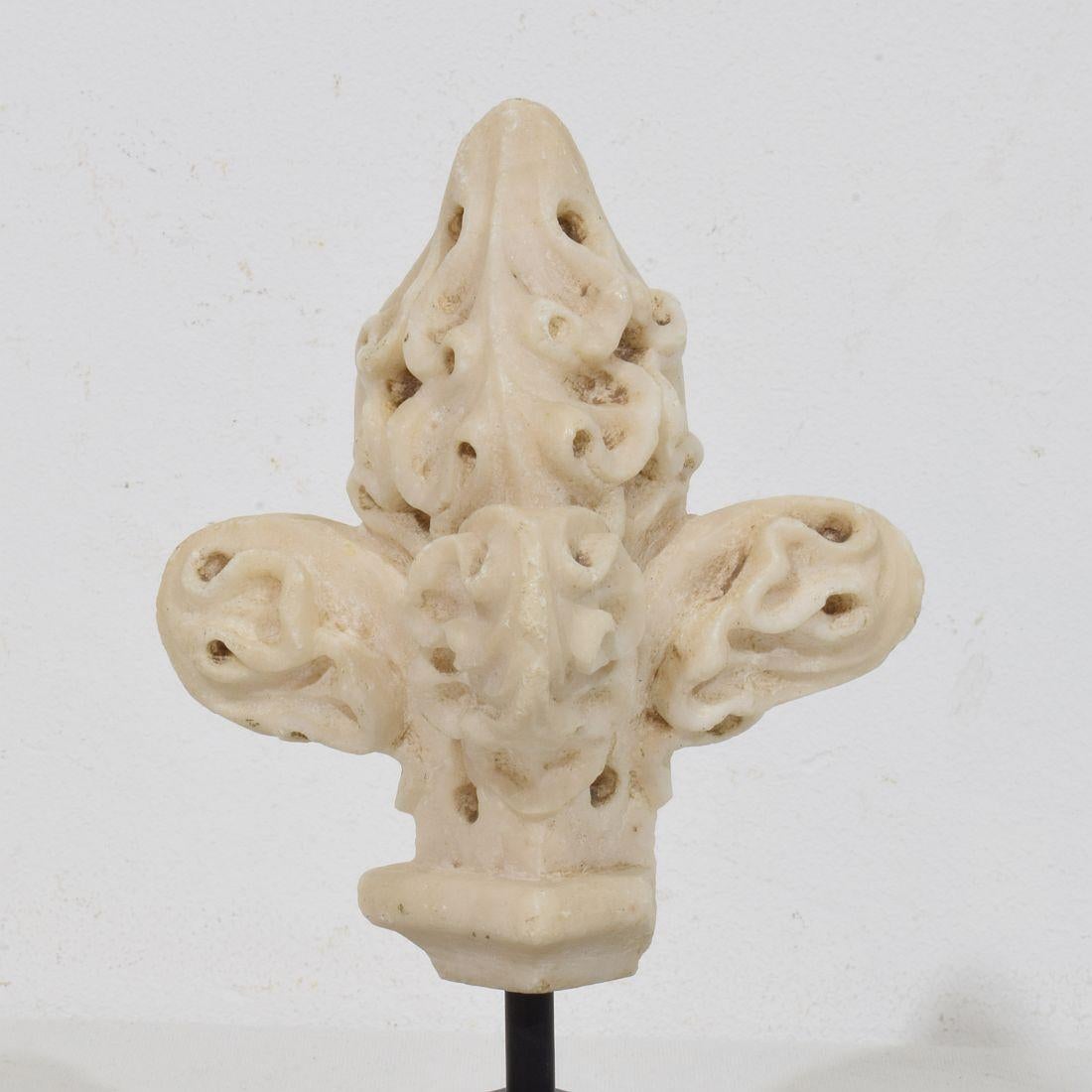 French Medieval Gothic Carved Alabaster Architectural Fragment/ Finial 7