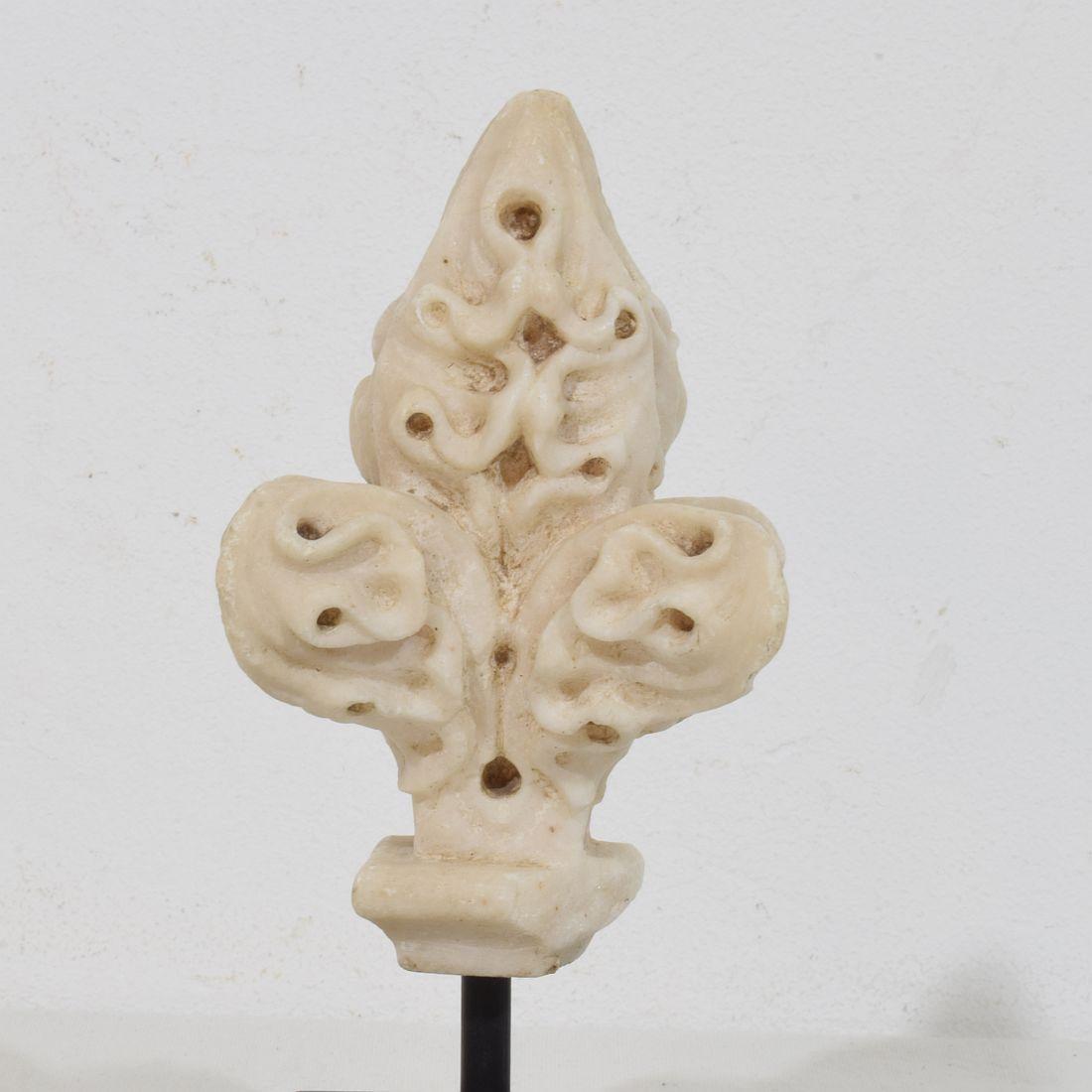 French Medieval Gothic Carved Alabaster Architectural Fragment/ Finial 8