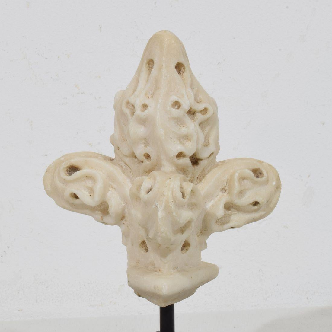 French Medieval Gothic Carved Alabaster Architectural Fragment/ Finial 11