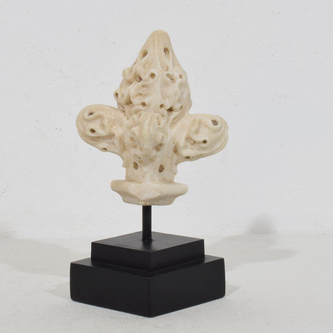 French Medieval Gothic Carved Alabaster Architectural Fragment/ Finial 1
