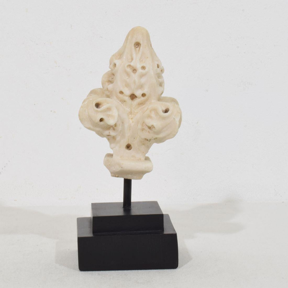 French Medieval Gothic Carved Alabaster Architectural Fragment/ Finial 2