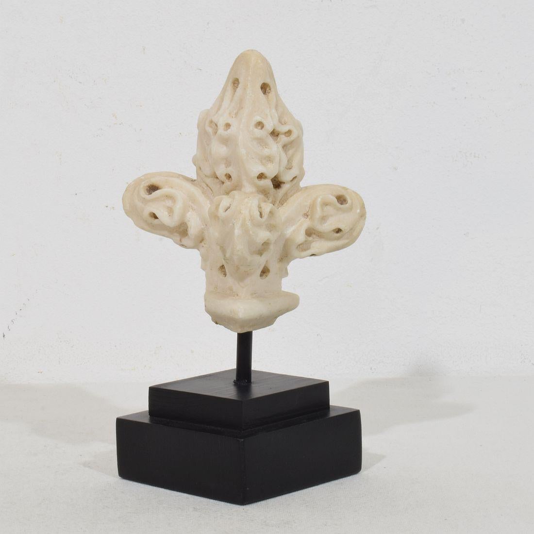 French Medieval Gothic Carved Alabaster Architectural Fragment/ Finial 3