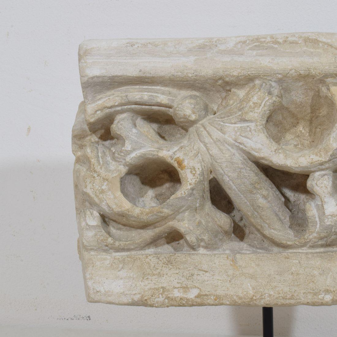 French Medieval Gothic Carved Stone Architectural Fragment 5