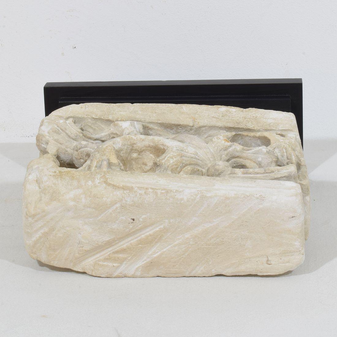 French Medieval Gothic Carved Stone Architectural Fragment 7