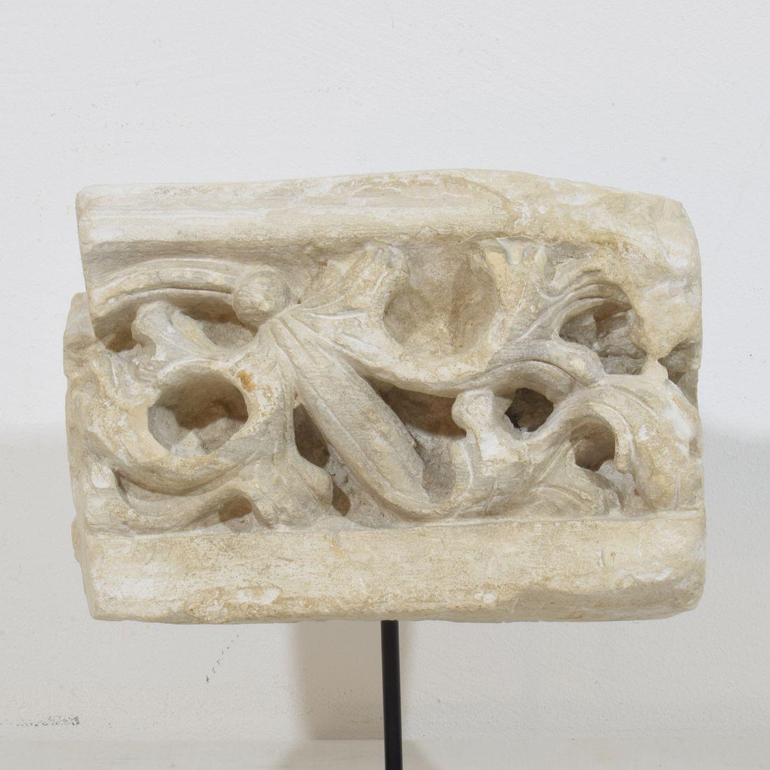 French Medieval Gothic Carved Stone Architectural Fragment 2
