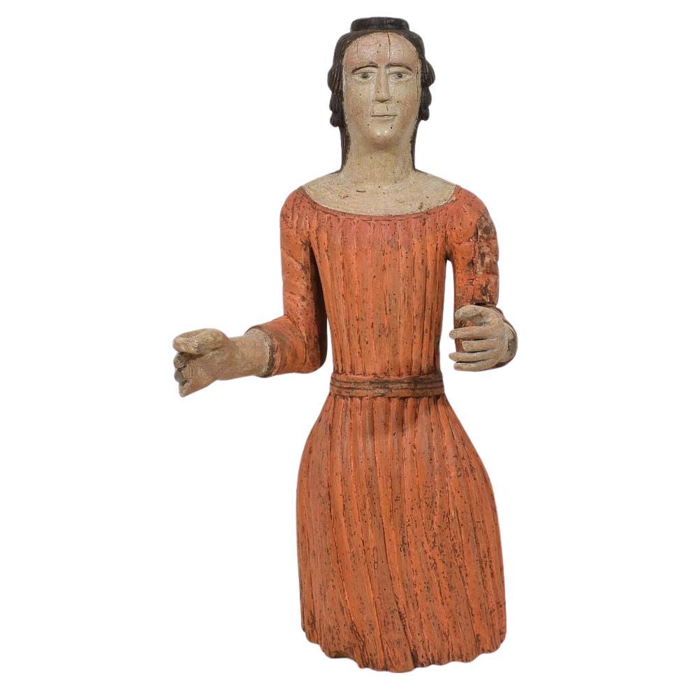 Madonna medievale francese in legno dipinto