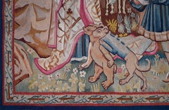 French Medieval tapestry, Aubusson 19th - Training dog to hunt bear - N° 1624