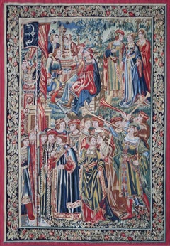 French Medieval Tapestry – “Bathsheba Invited by King David” - N° 1656
