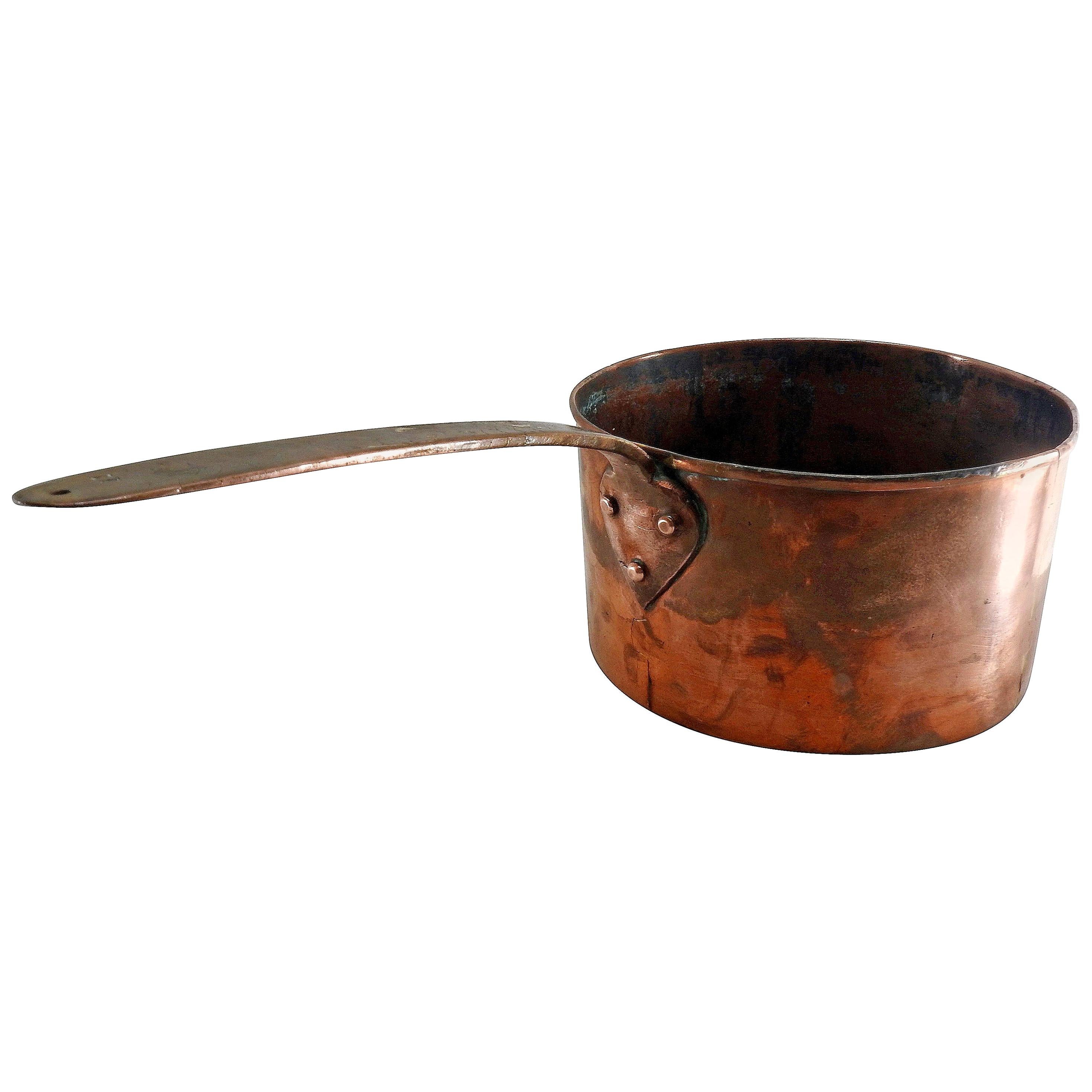 French Medium Copper Stock Pan For Sale