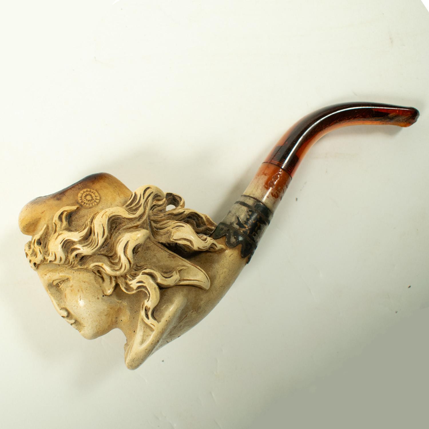 FRENCH MEERSCHAUM PIPE with case - 19th Century For Sale 3