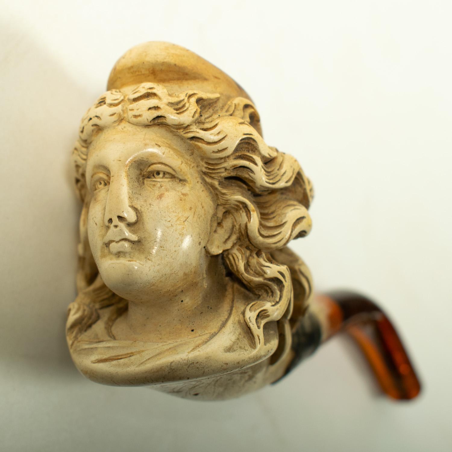 FRENCH MEERSCHAUM PIPE with case - 19th Century For Sale 5