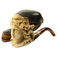 PIÈCE DE MEERSCHAUM FRANÇAIS avec étui - 19ème siècle