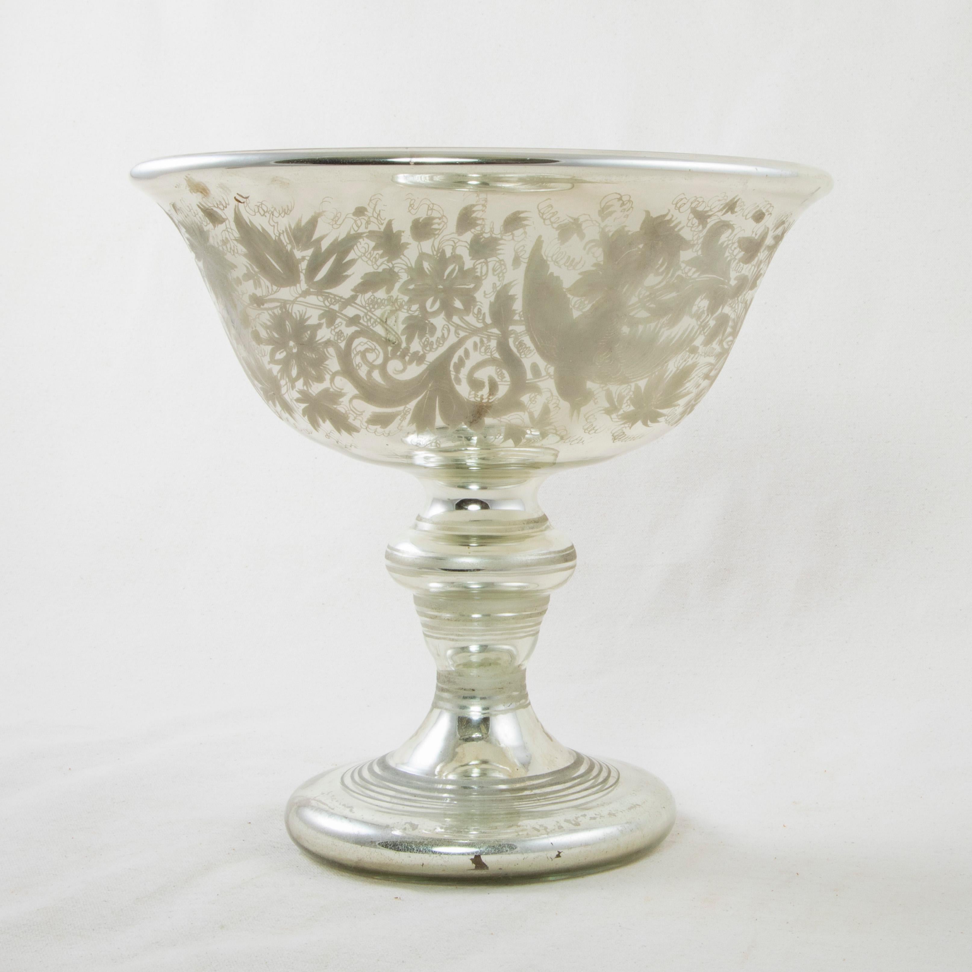 mercury glass compote bowl