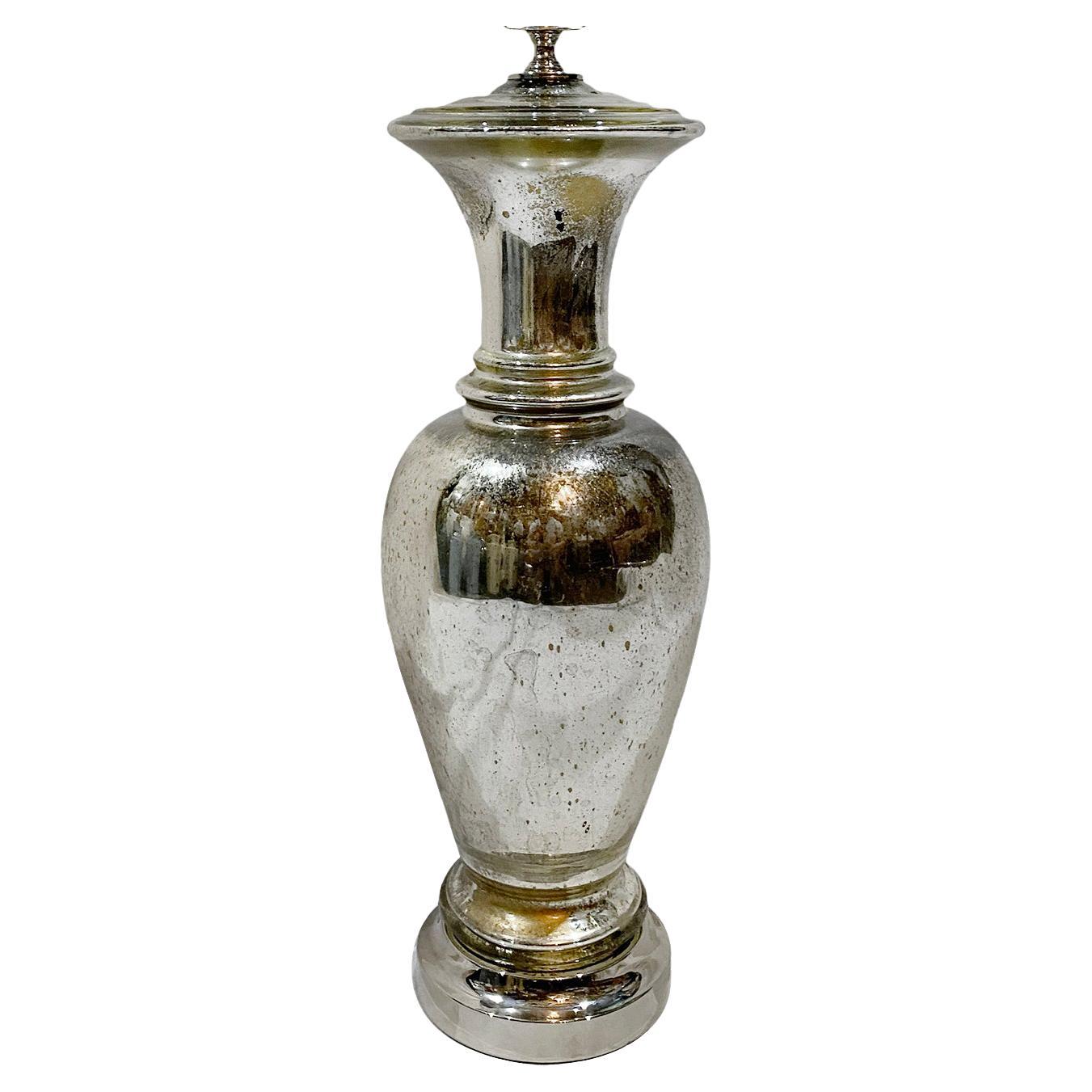 French Mercury Glass Table Lamp For Sale