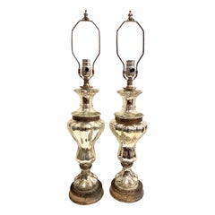 French Mercury Glass Table Lamps