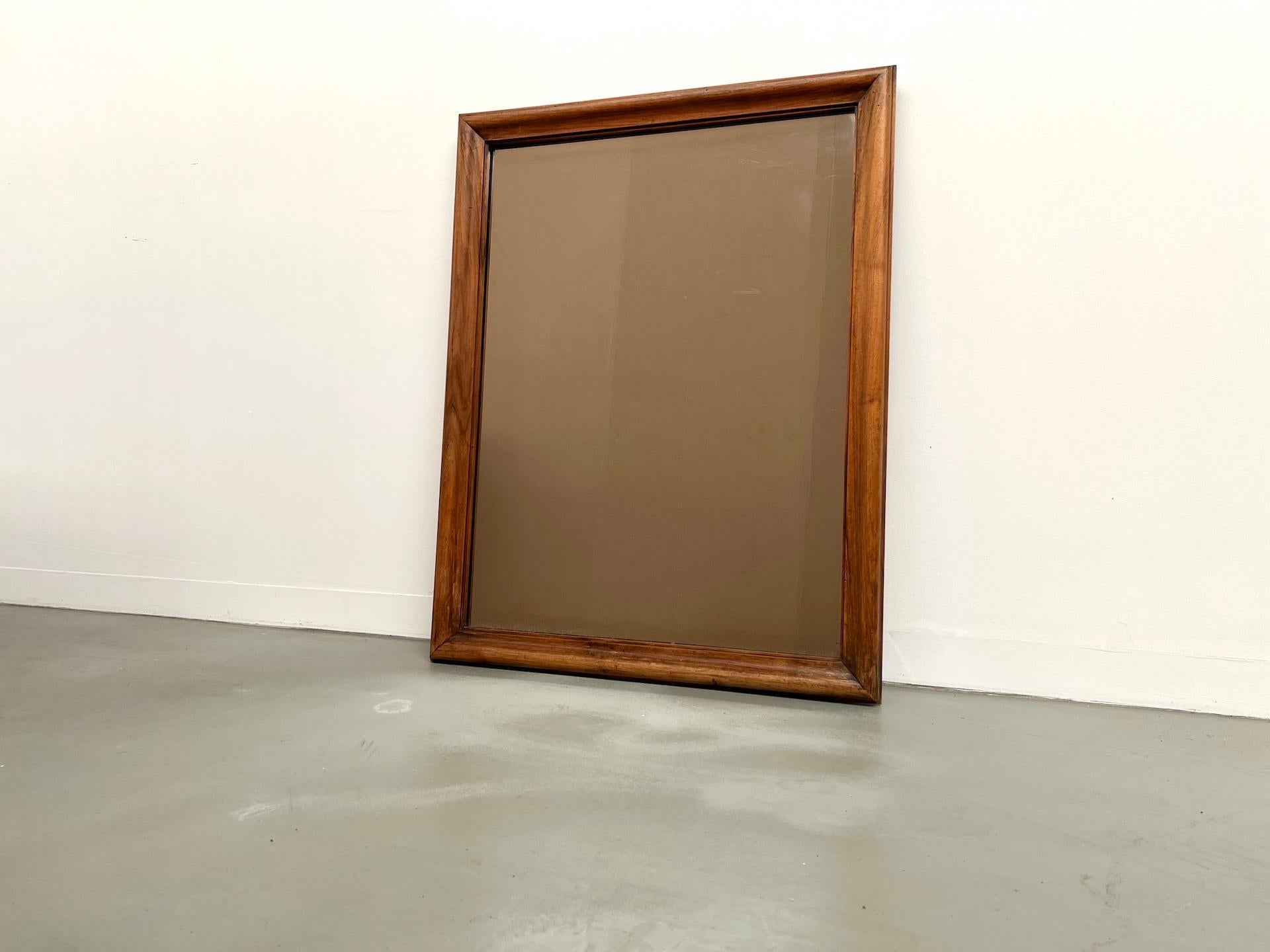 Early 20th Century French mercury mirror in walnut, circa 1900 For Sale