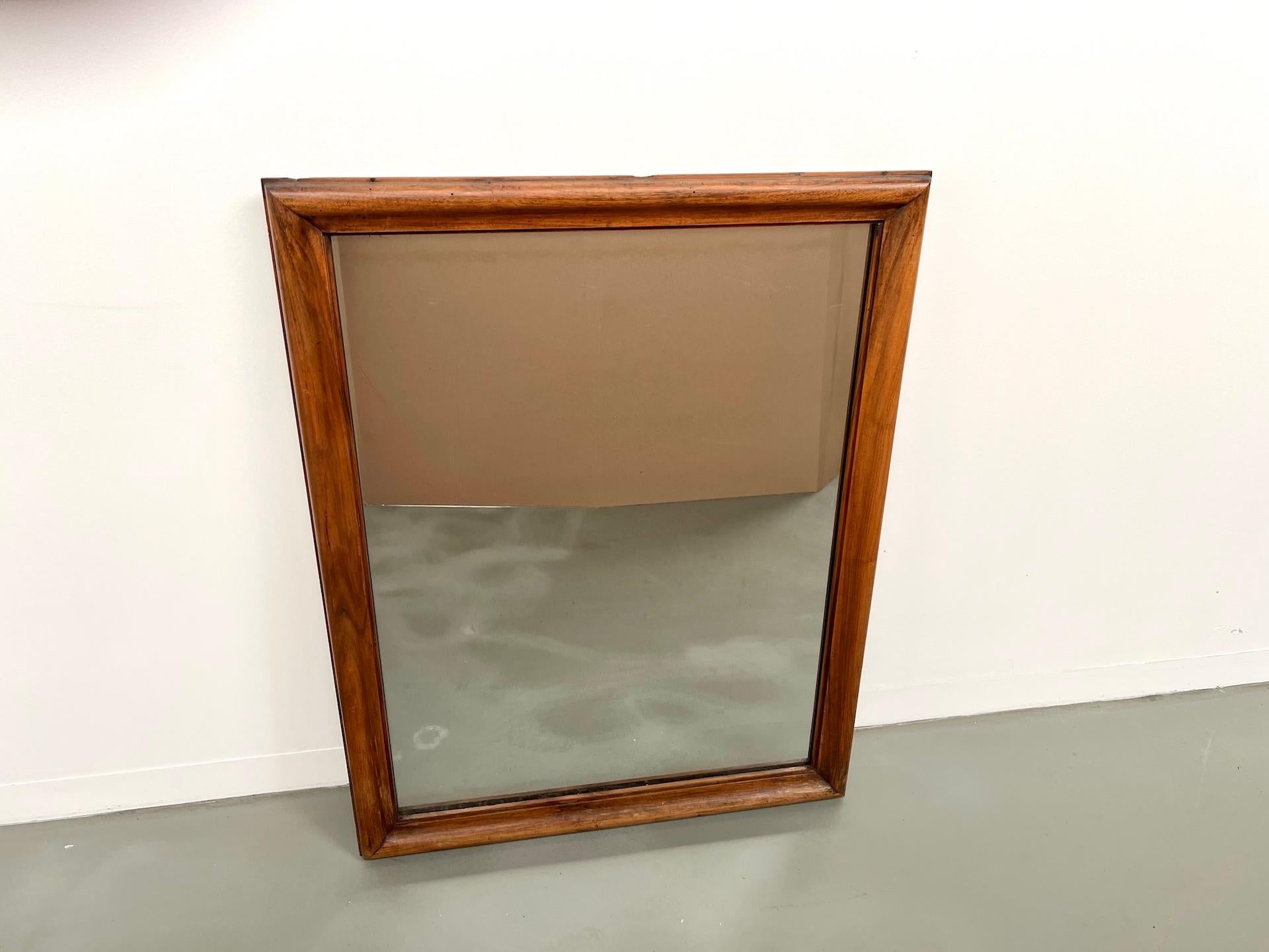 Walnut French mercury mirror in walnut, circa 1900 For Sale