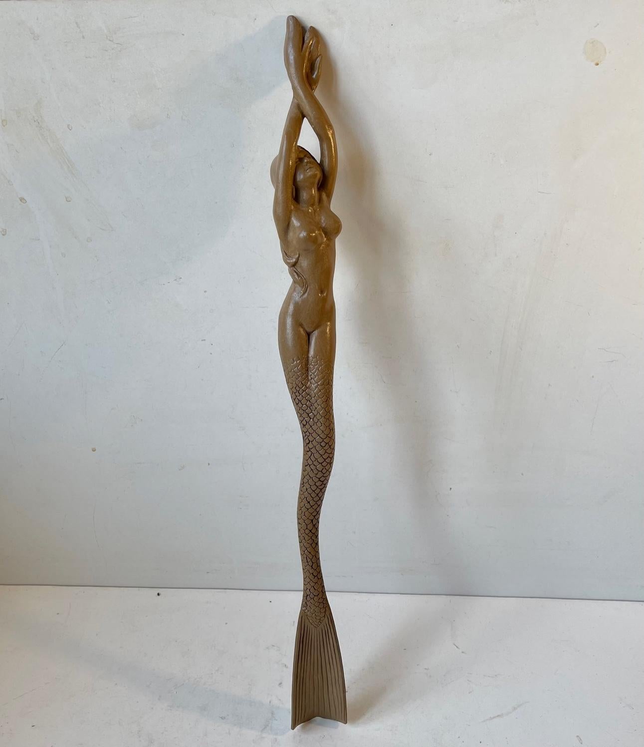 Cast French Mermaid Shoe Horn in Galalith, 1950s