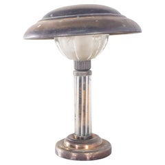 French Metal and Glass Table Lamp