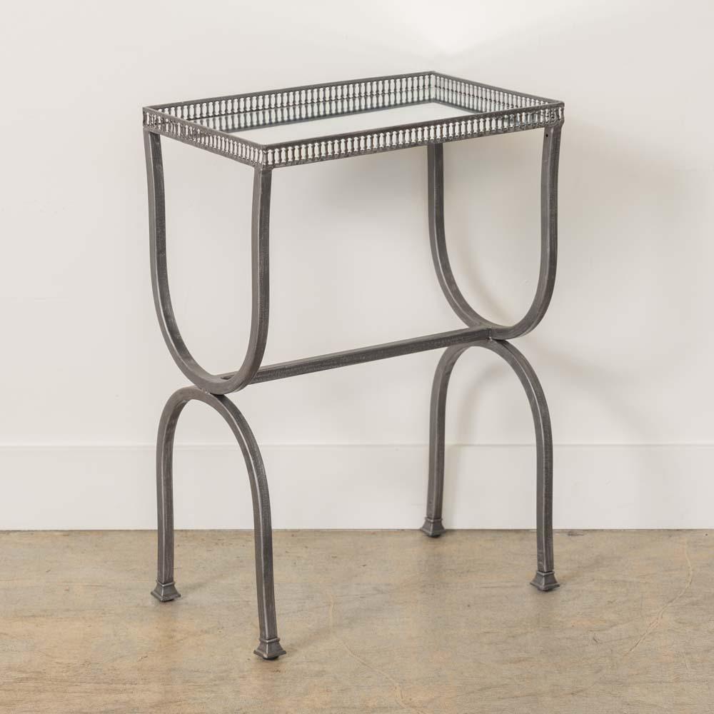 Lot de 3 tables françaises en métal et miroir en vente 4