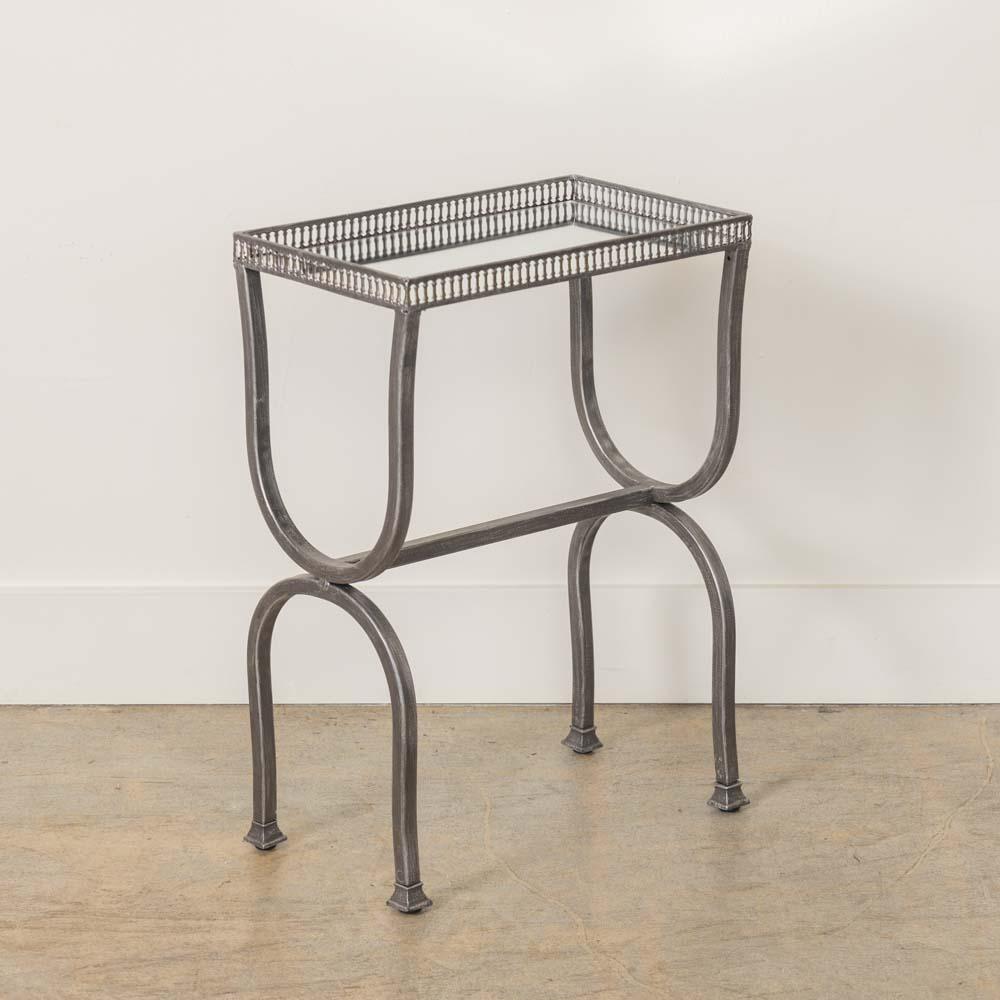 Lot de 3 tables françaises en métal et miroir en vente 6