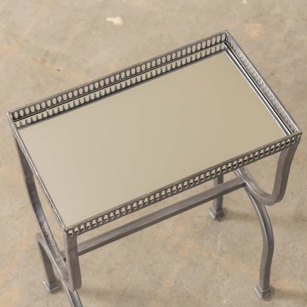 Lot de 3 tables françaises en métal et miroir en vente 7