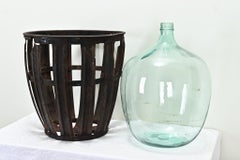French Metal Basket & Wine Keg