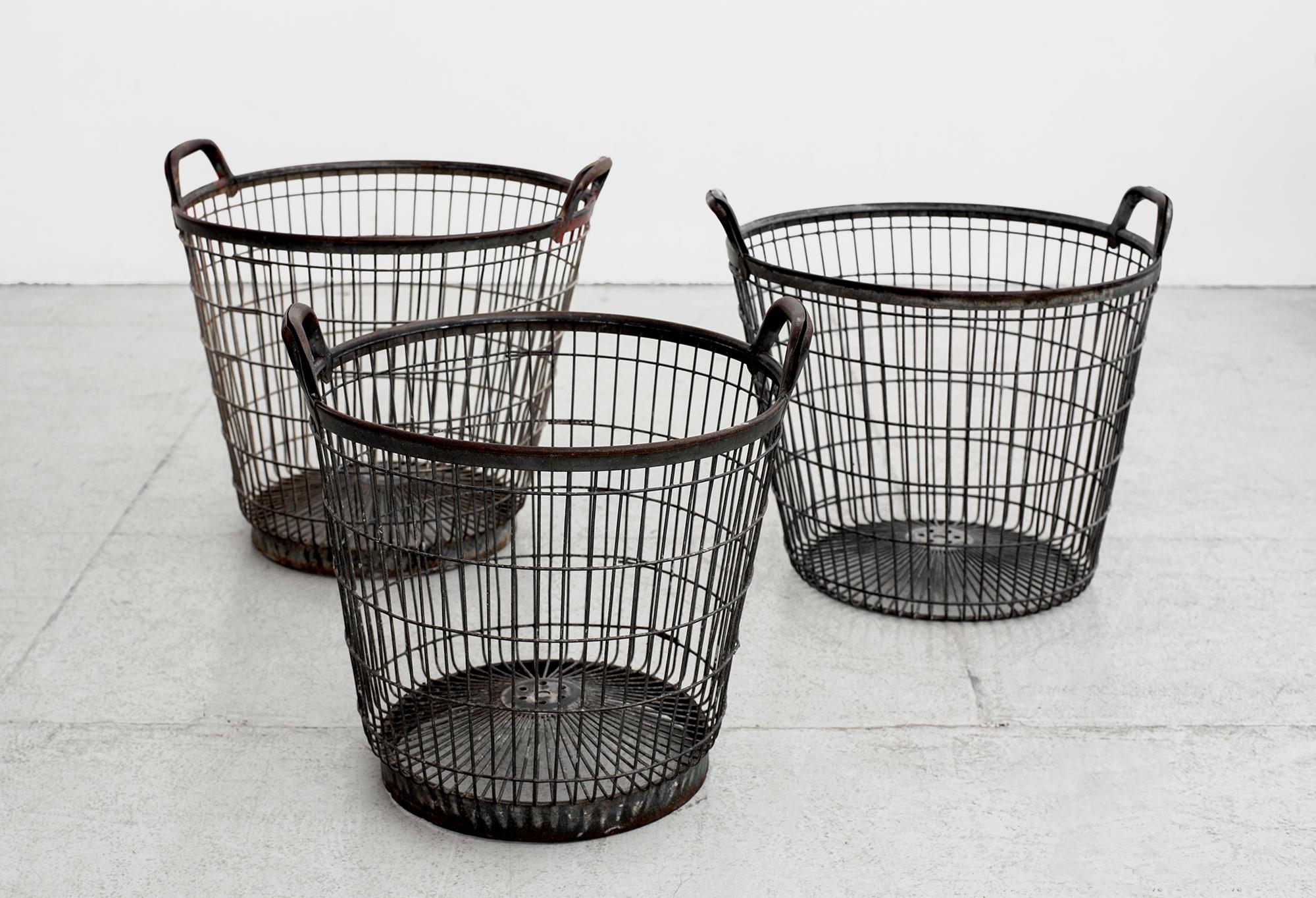 French Metal Baskets In Good Condition In Beverly Hills, CA