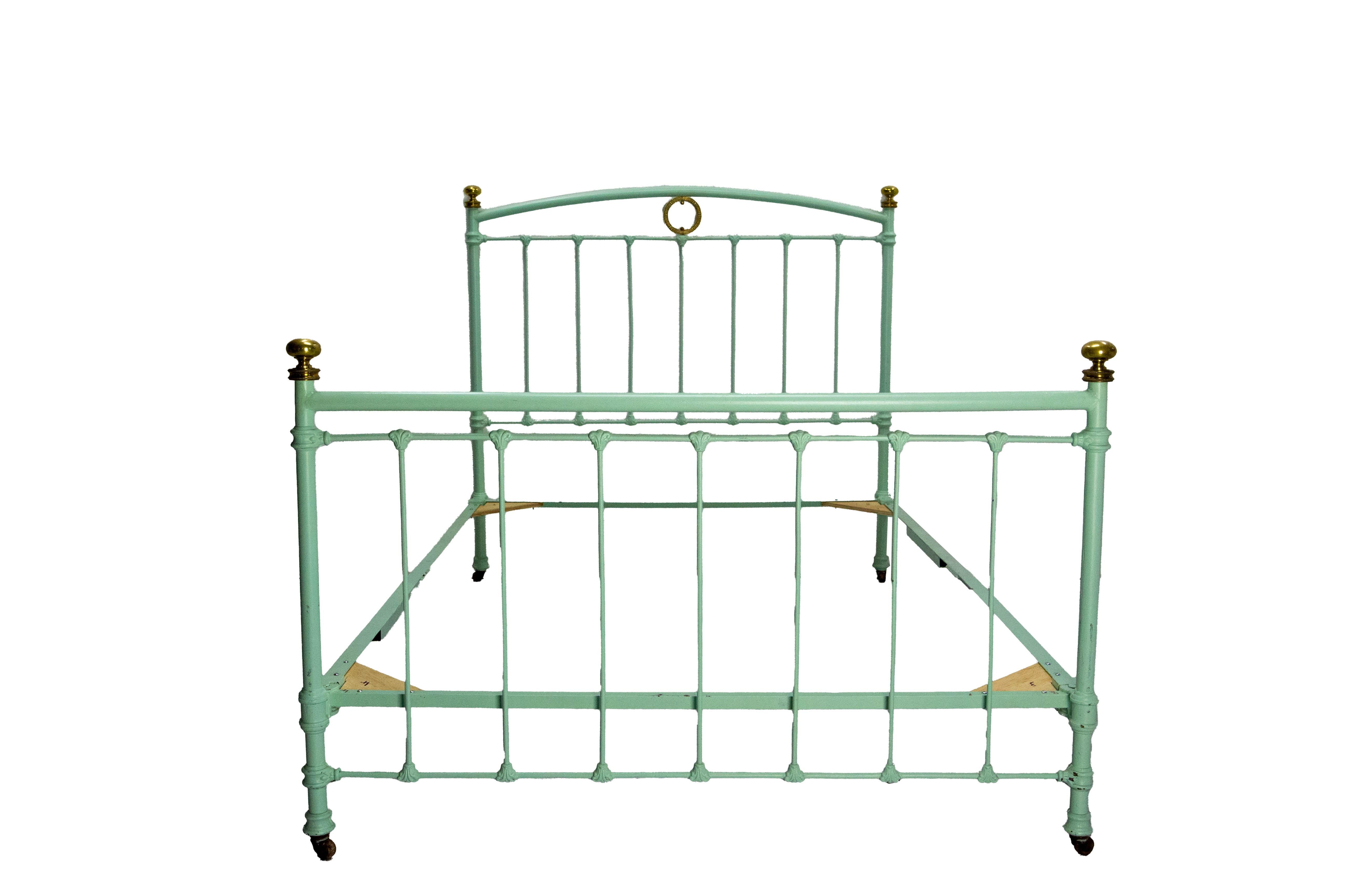 French Metal & Brass Bed Full Size or Double Bed, circa 1900 For Sale 6