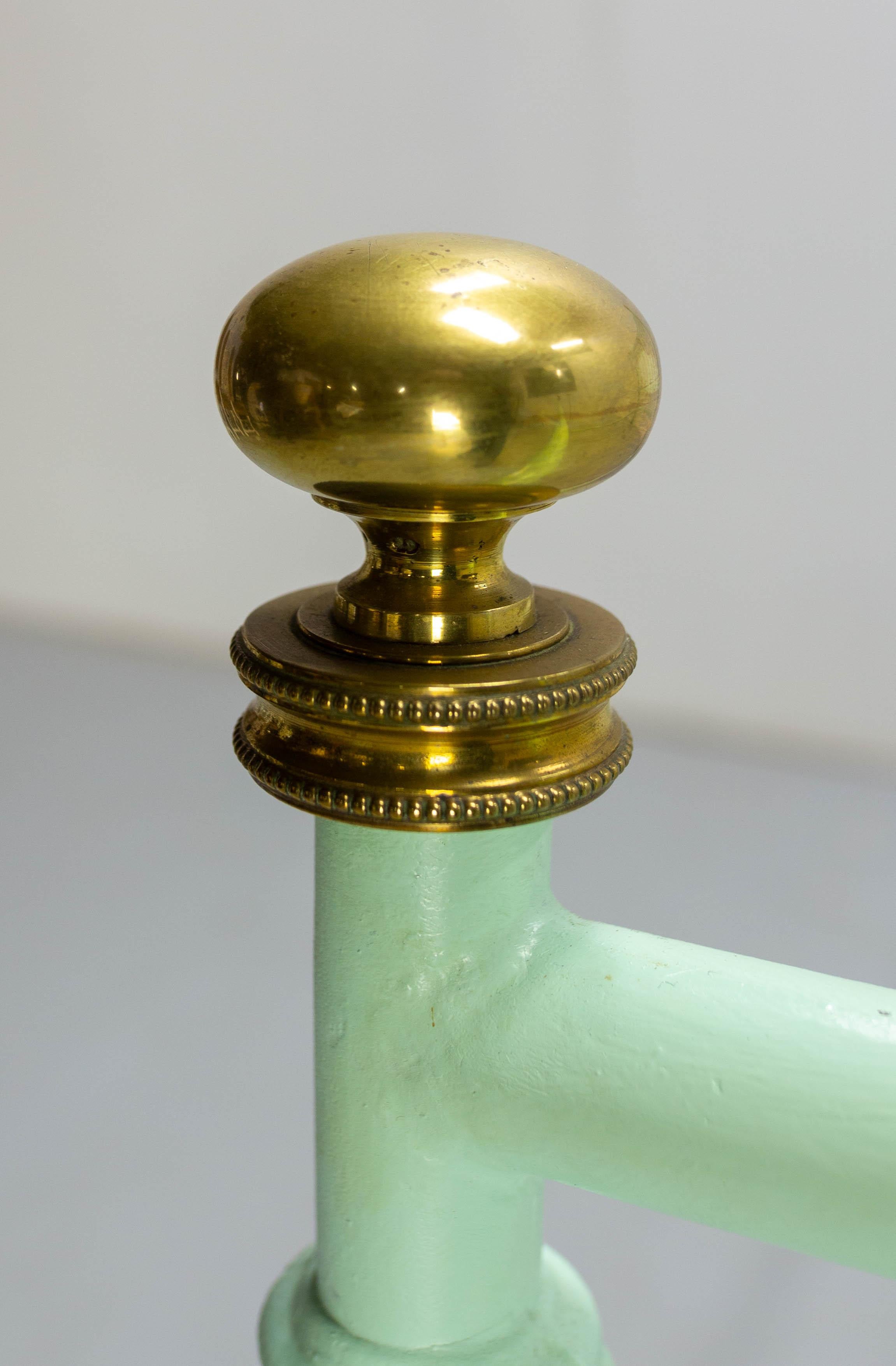 French Metal & Brass Bed Full Size or Double Bed, circa 1900 In Good Condition For Sale In Labrit, Landes