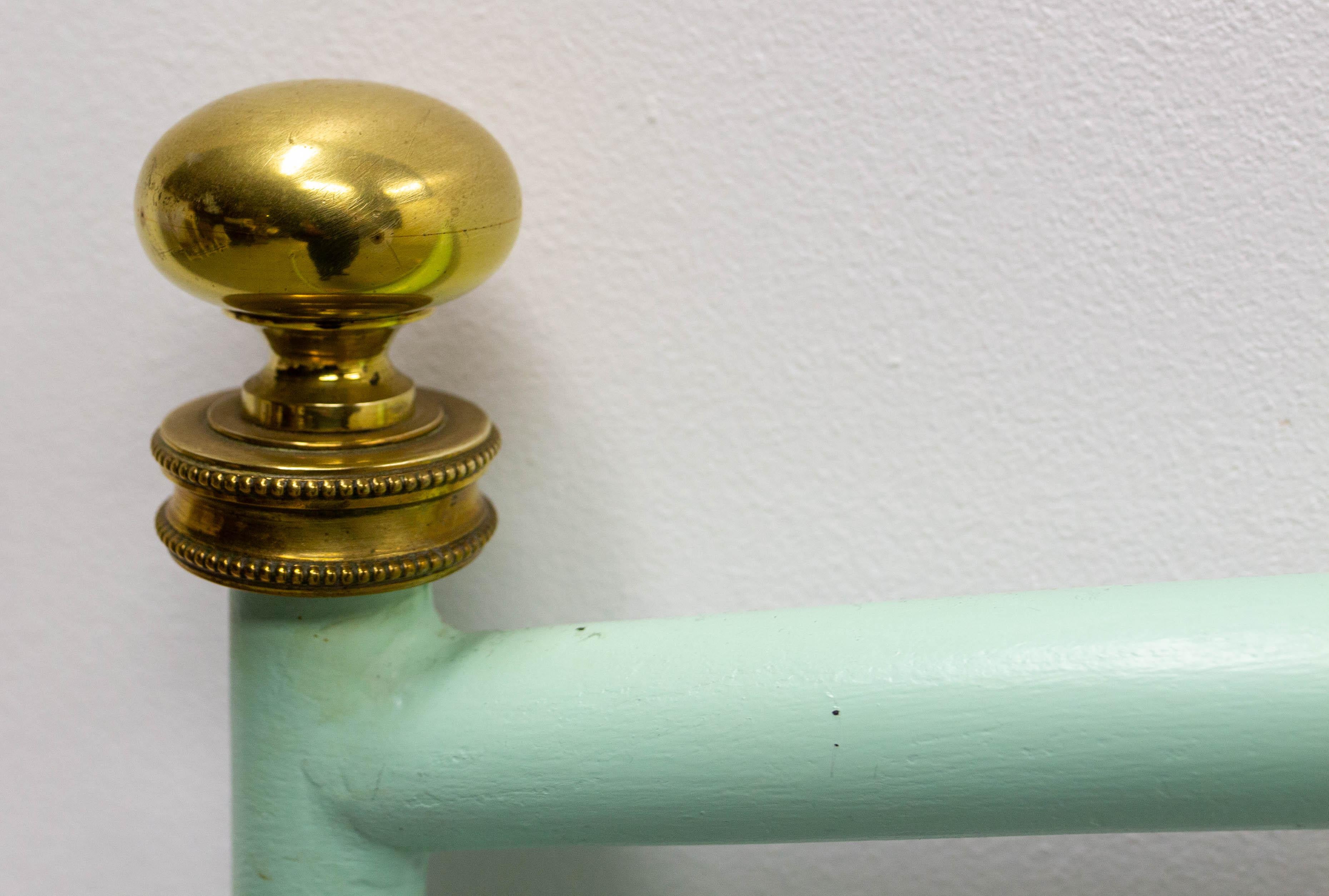 French Metal & Brass Bed Full Size or Double Bed, circa 1900 For Sale 1