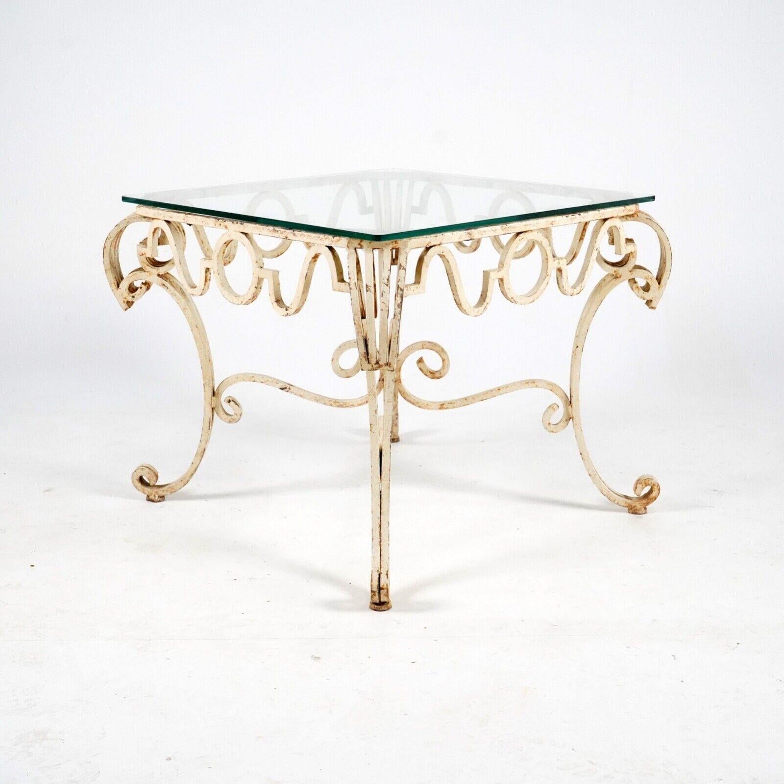 19th Century French Metal Coffee Table Glass Top