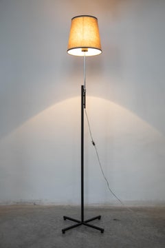 French Metal Floor Lamp, Adjustable Shade by Roger Fatus for Disderot, 1960s